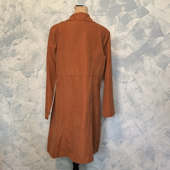 SHEIN Tan Trench Coat with Notched Lapel size L - Picture 5 of 7